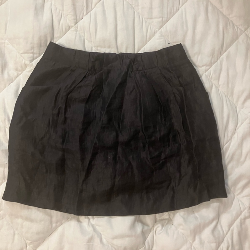 J.Crew Elegant Black Work  Mini Linen Skirt